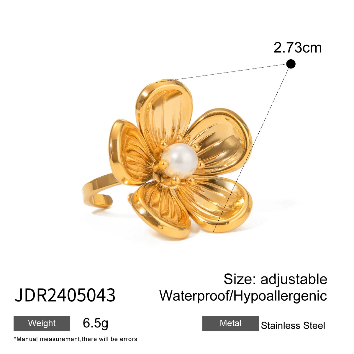 Pearl Bloom Flower Statement Ring