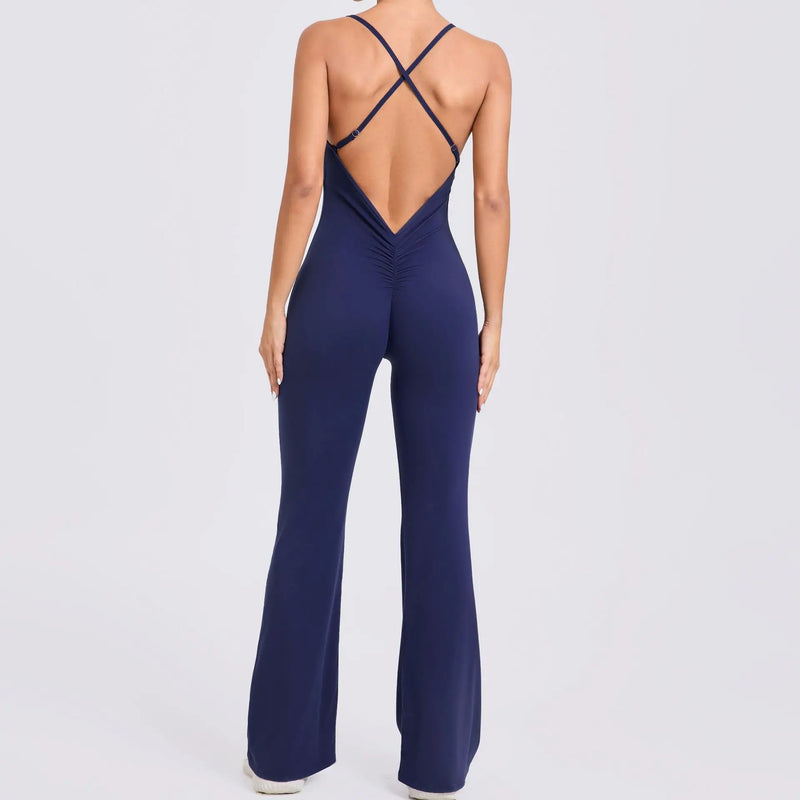 Sleek Noir Flare Jumpsuit