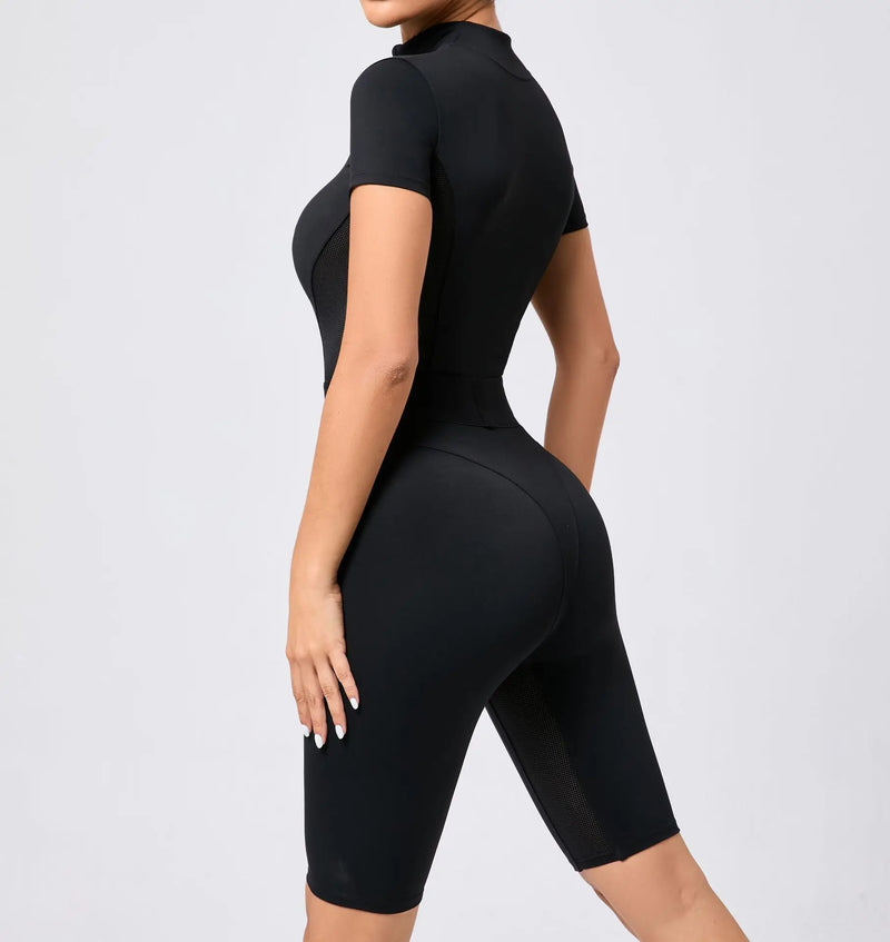 Short Sleeve Workout Jumpsuit