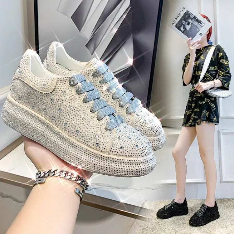 Rhinestone Platform Sneakers