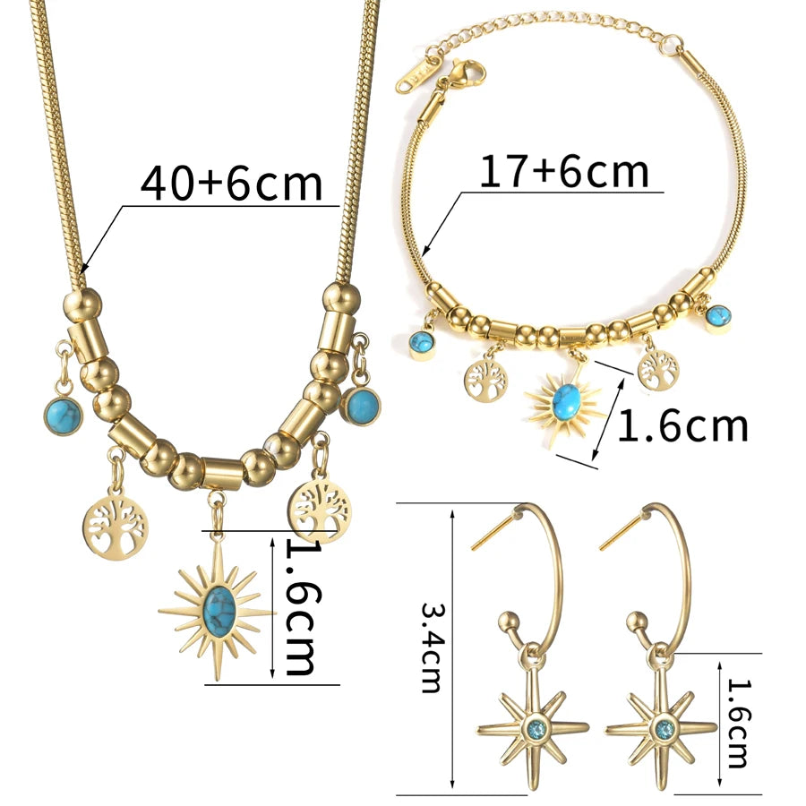 Gold & Turquoise Charm Set