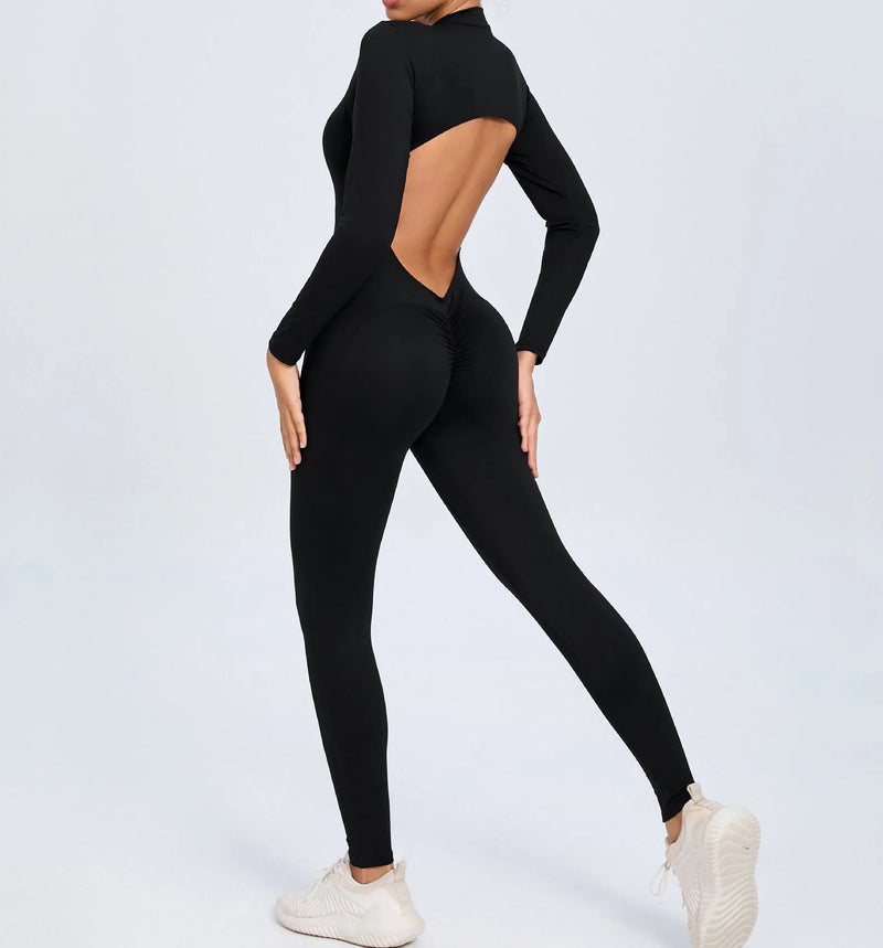 Backless SculptFit Long Sleeve Jumpsuit