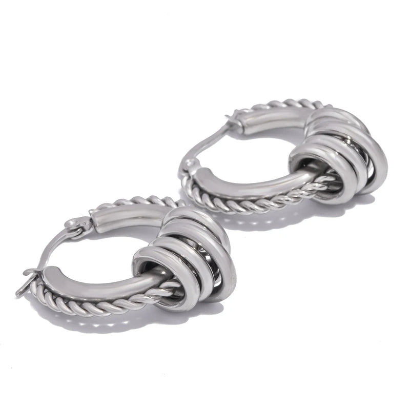Multilayer Circle Twist Earrings
