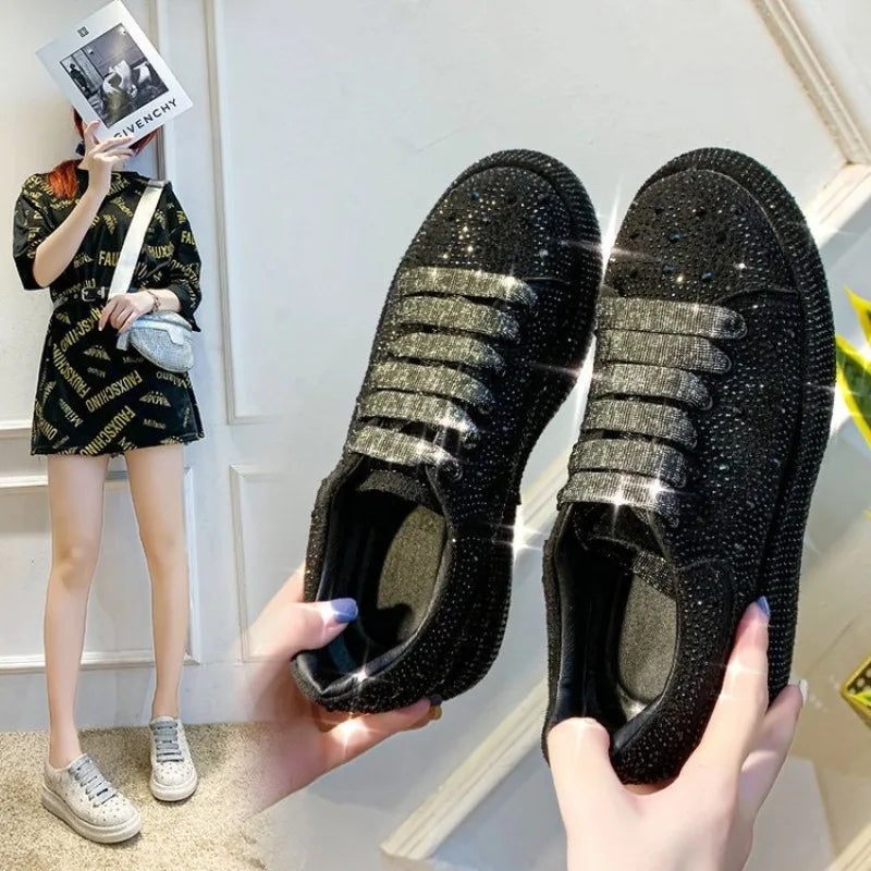 Rhinestone Platform Sneakers