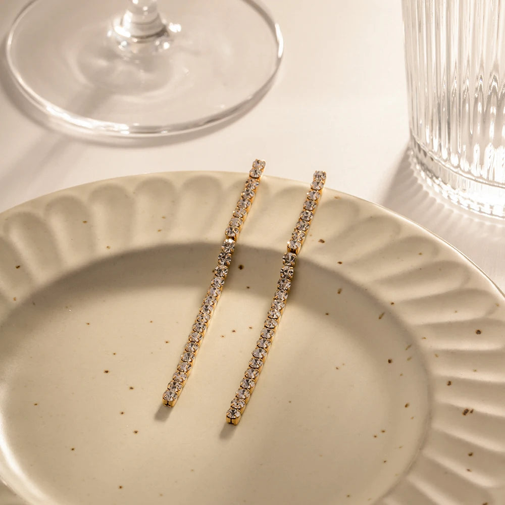 Crystal Bar Drop Earrings