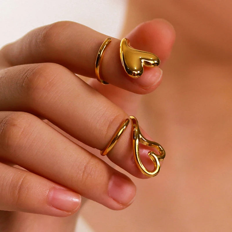 Open Heart Wrap Adjustable Ring