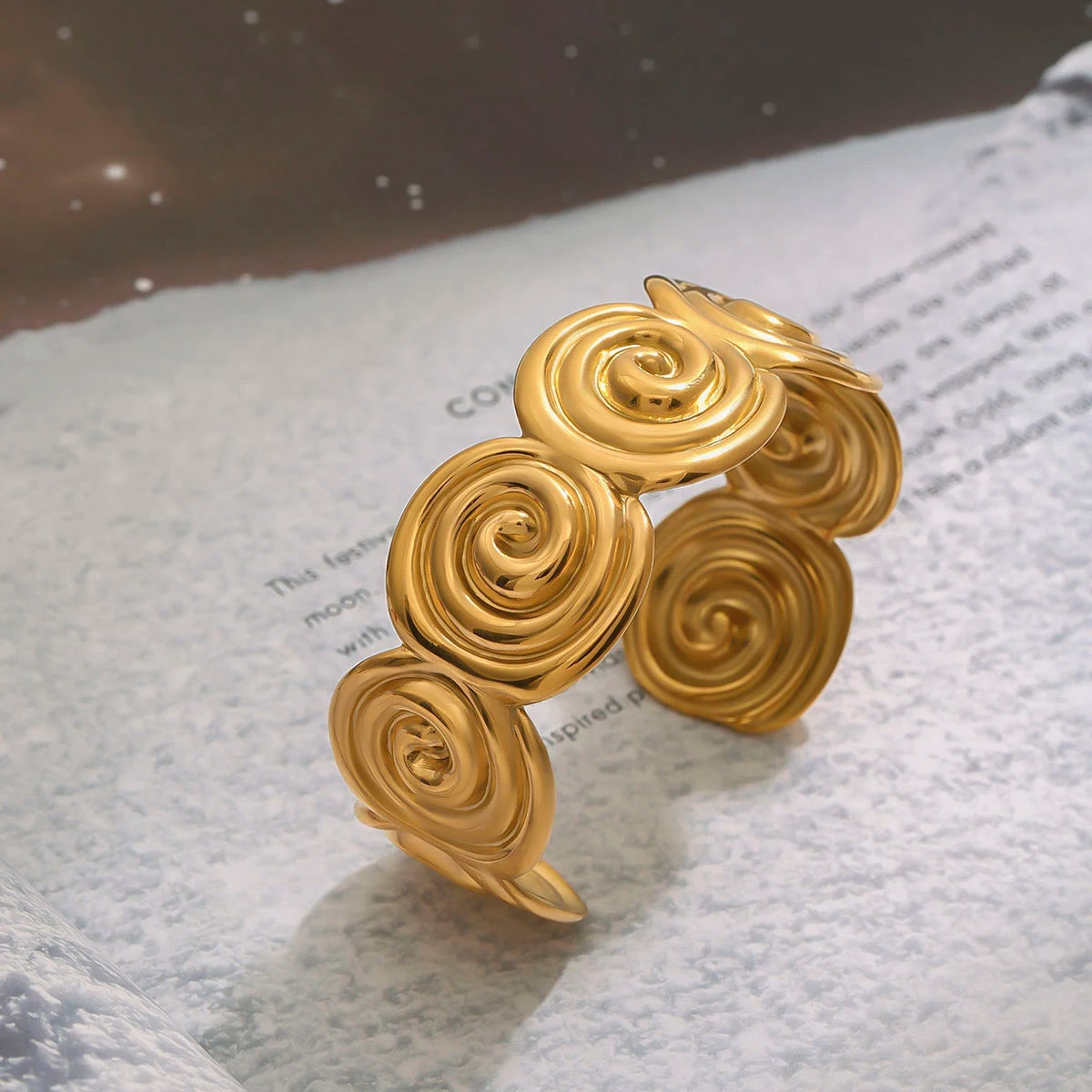 Abstract Spiral Cuff Bracelet