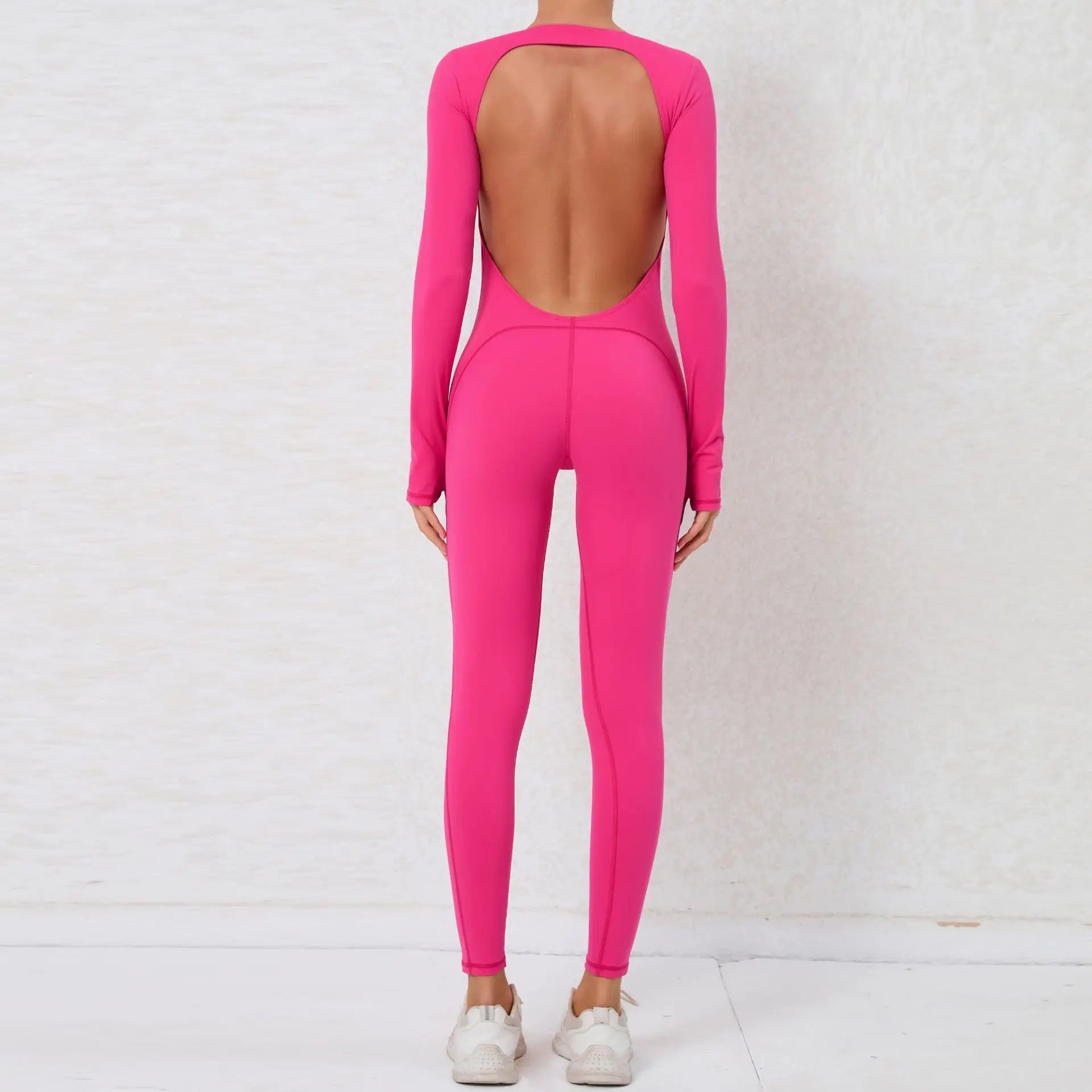 Backless Long-Sleeve One-Piece Jumpsuit