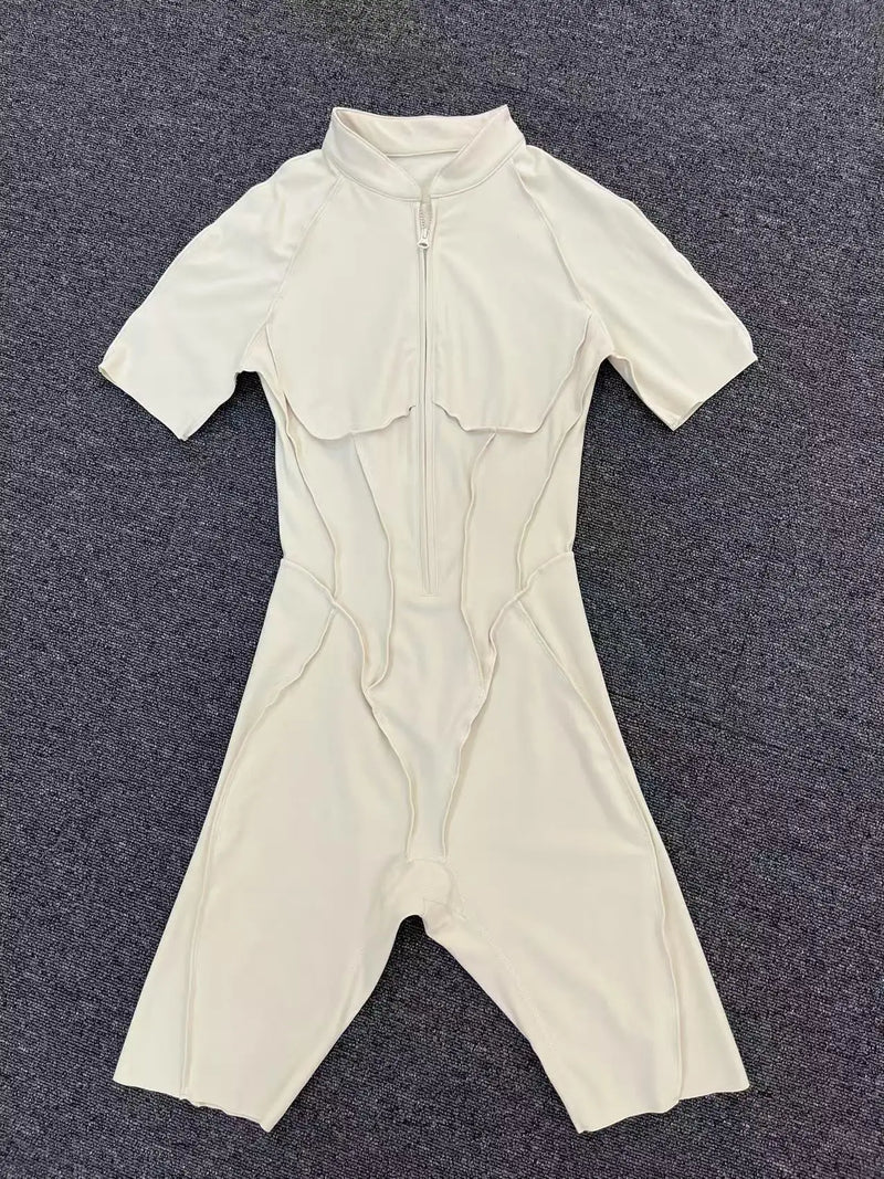 Short-Sleeve Zip Romper