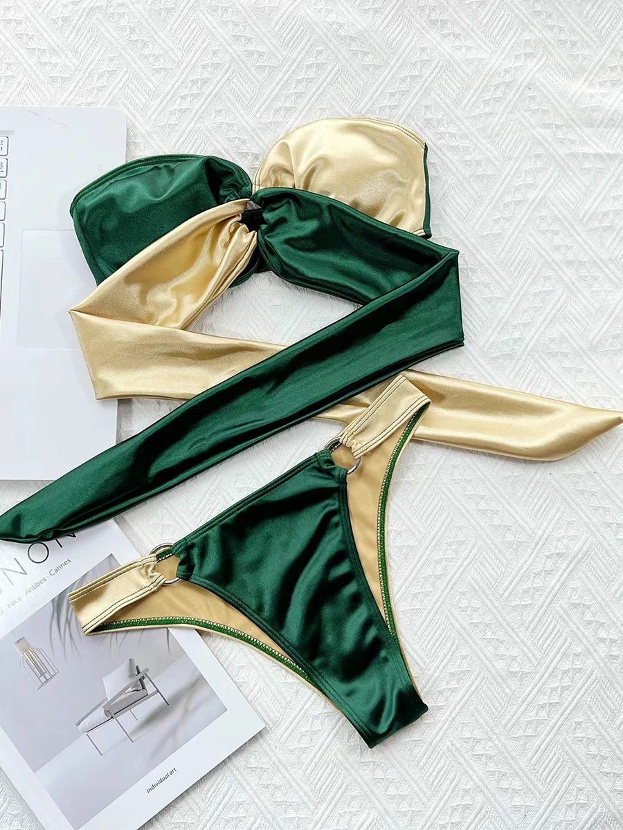 Ring Detail Bandeau Bikini