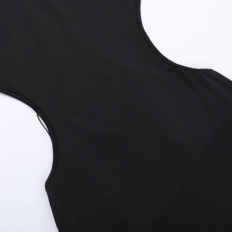 Midnight Allure Lace-Up Dress