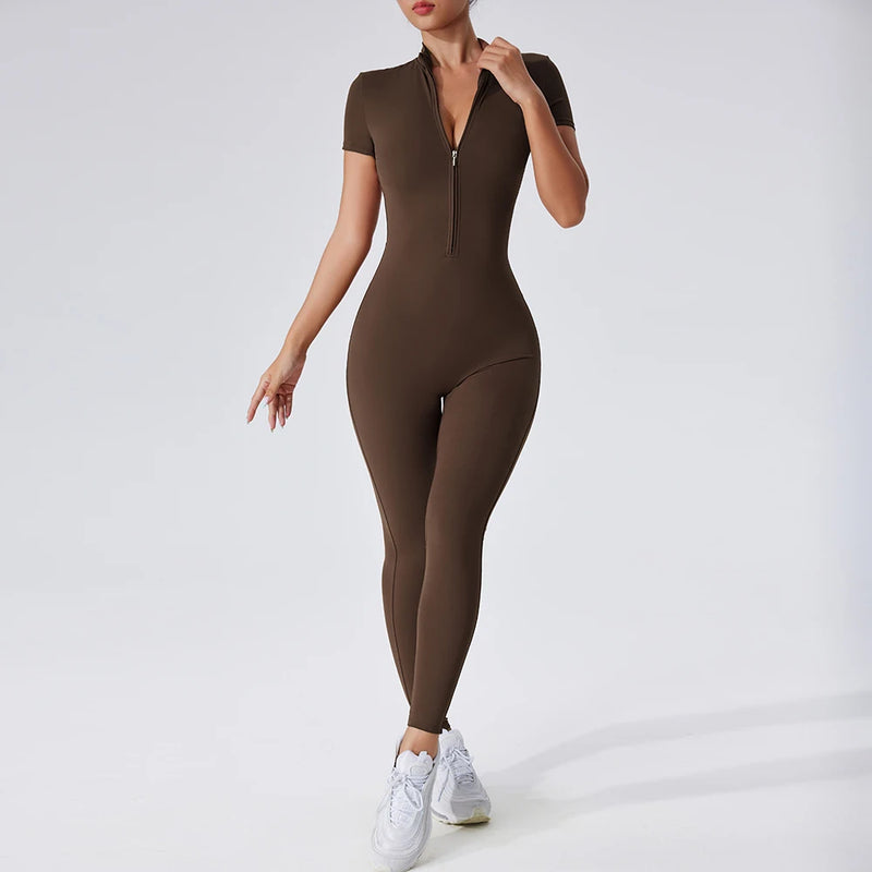 Sculpting Zip-Up Active Jumpsuit