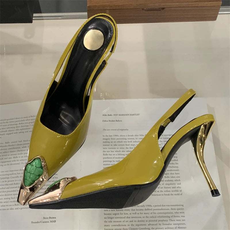 Jewel Accent Slingback Heels