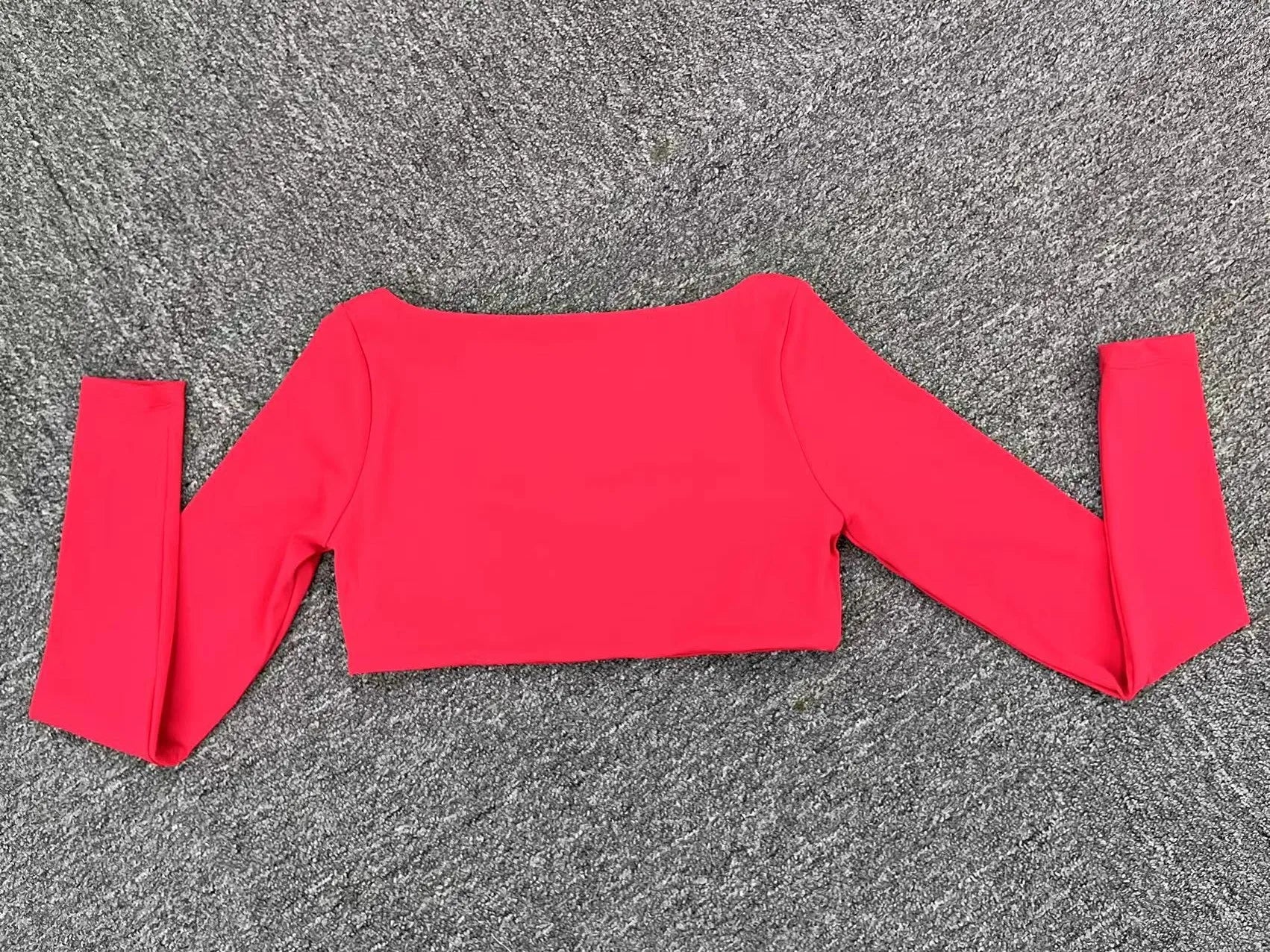 Square Neck Long Sleeve Crop Top