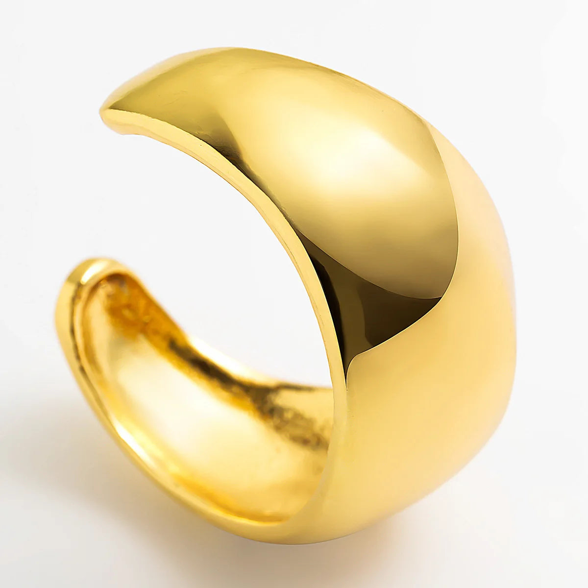 Bold Chunky Sculpted Cuff & Ring Set – Gold & Silver Finish