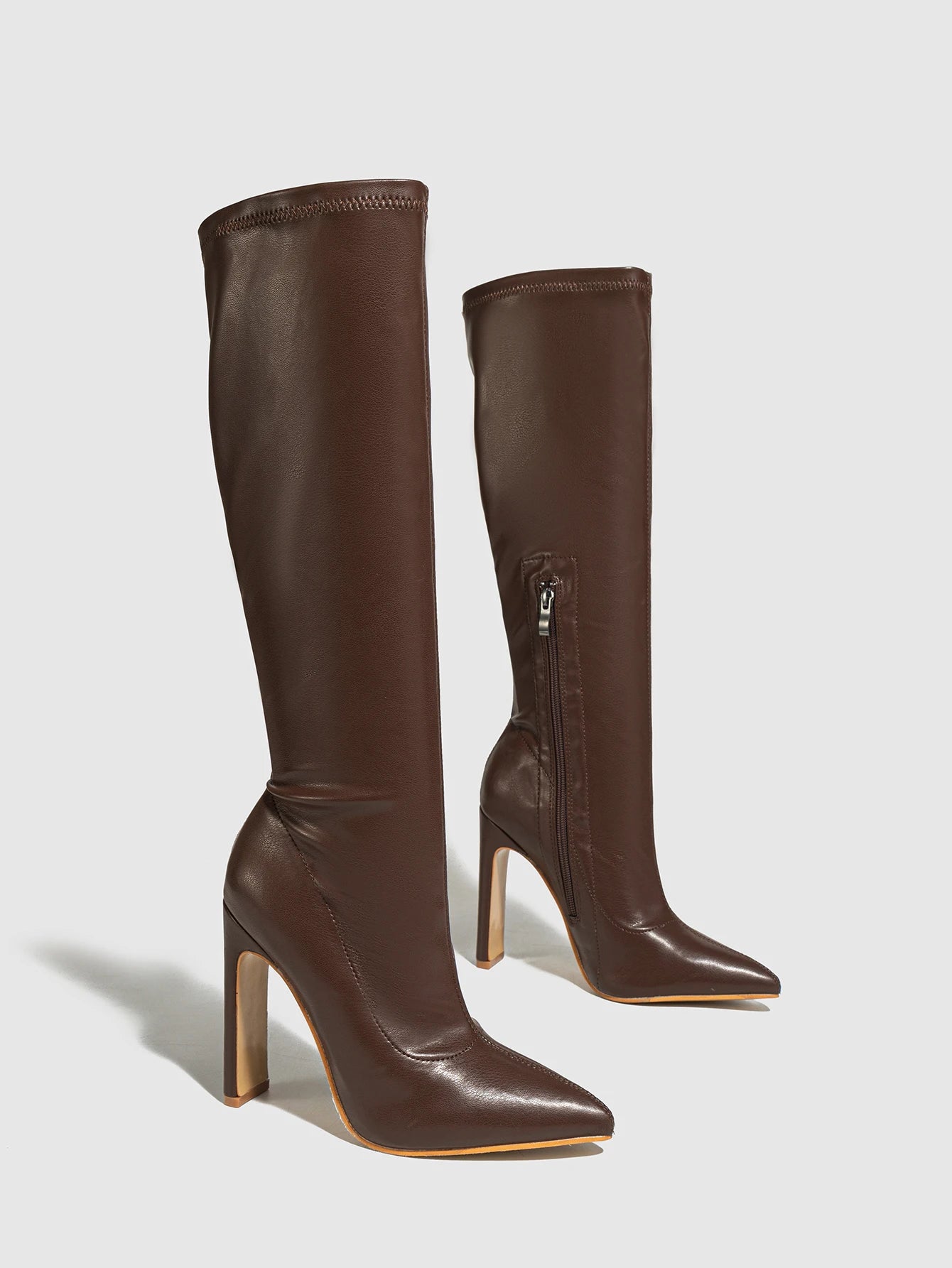 Mocha Luxe Pointed-Toe Boots