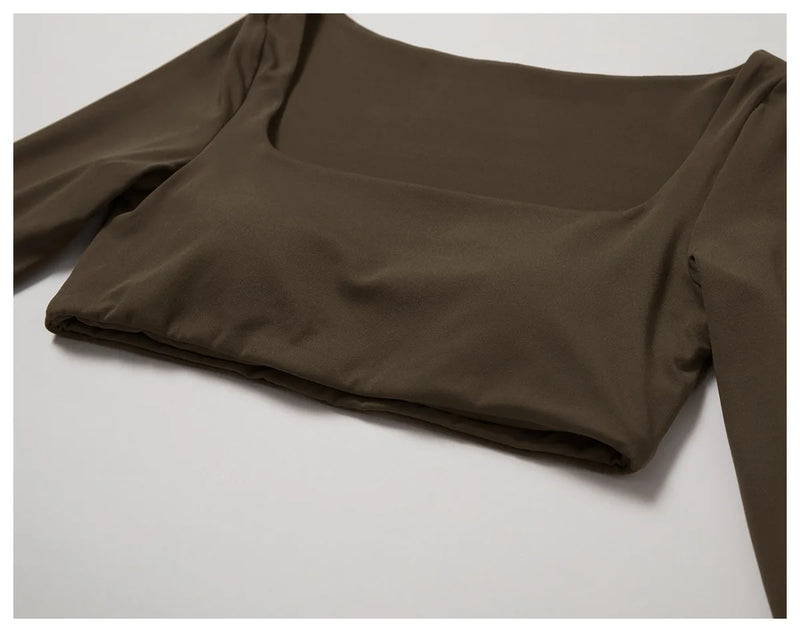 Long Sleeve Crop Top & Flare Pants Set