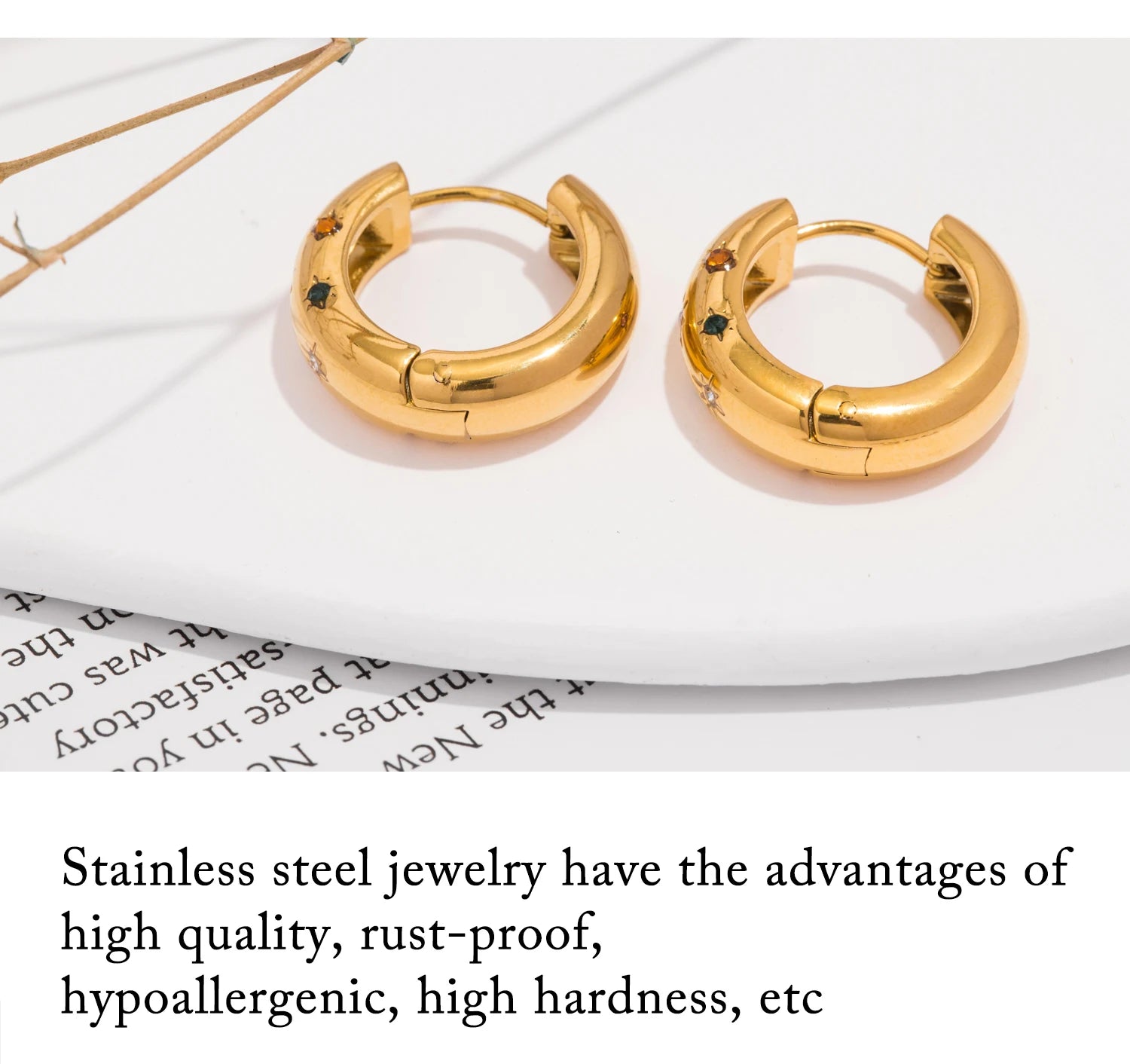 Starburst Gemstone Hoop Earrings