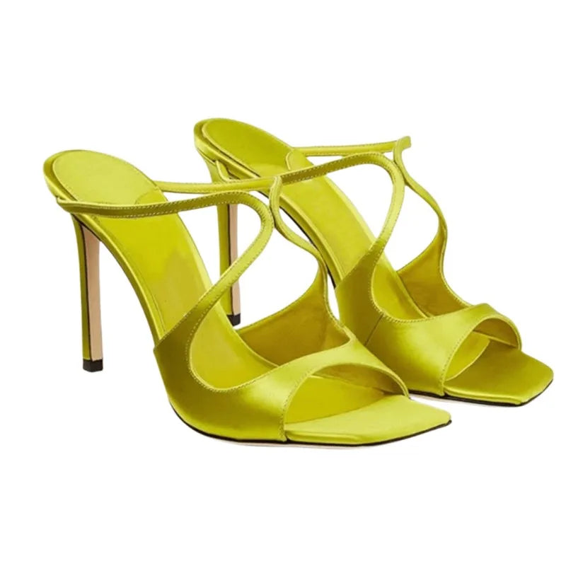 Strappy Satin High Heel Sandals