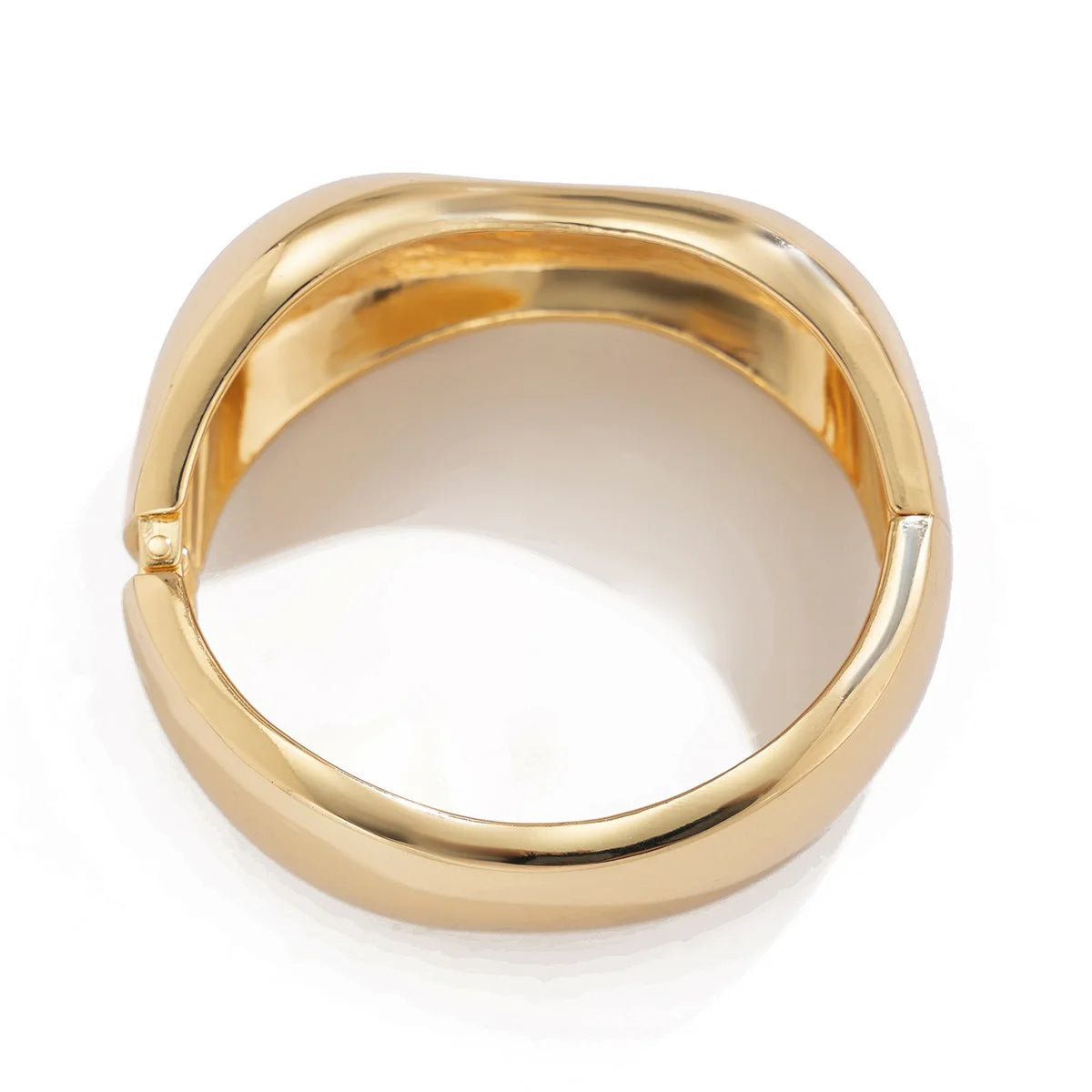 Bold Chunky Sculpted Cuff & Ring Set – Gold & Silver Finish