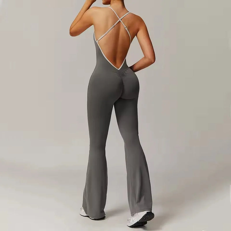 Strappy Flare-Leg Jumpsuit