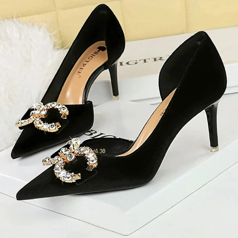 Crystal Embellished Stiletto Pumps