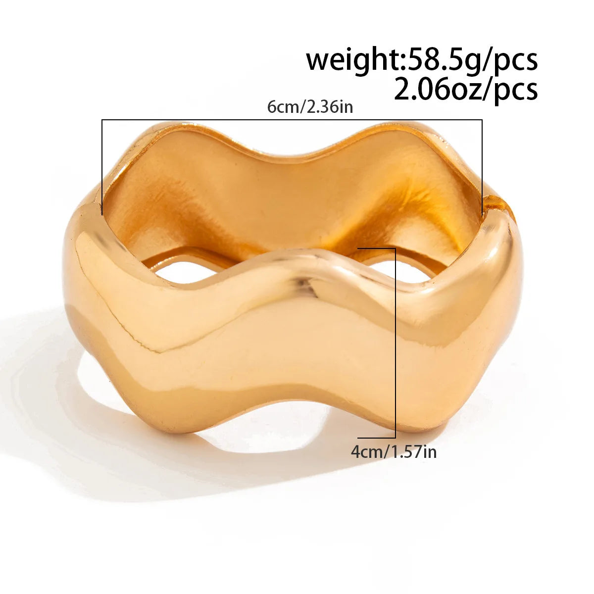 Bold Chunky Sculpted Cuff & Ring Set – Gold & Silver Finish