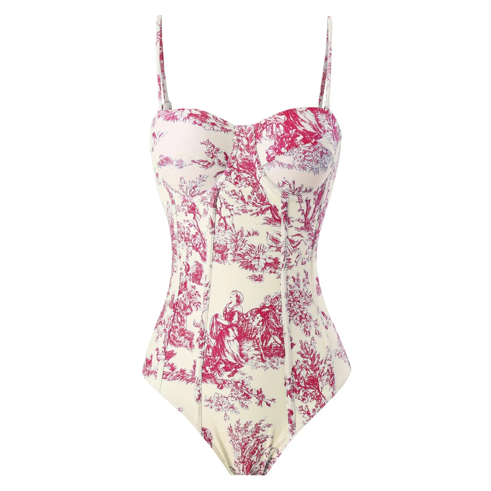 Printed Spaghetti Strap Bodysuit