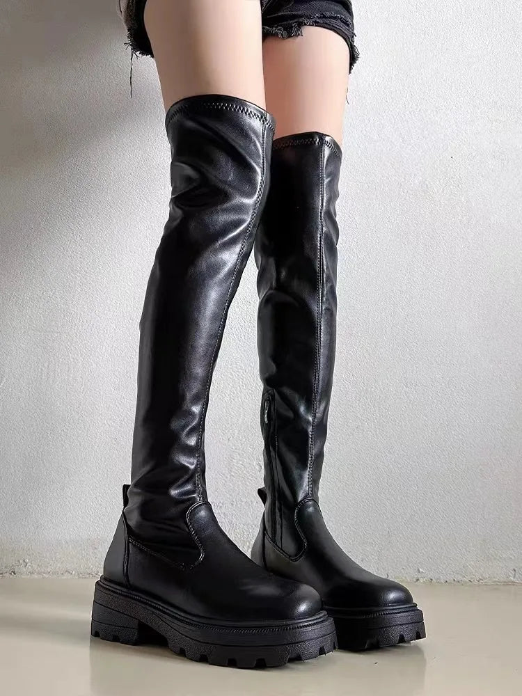 Platform Over-the-Knee Boots