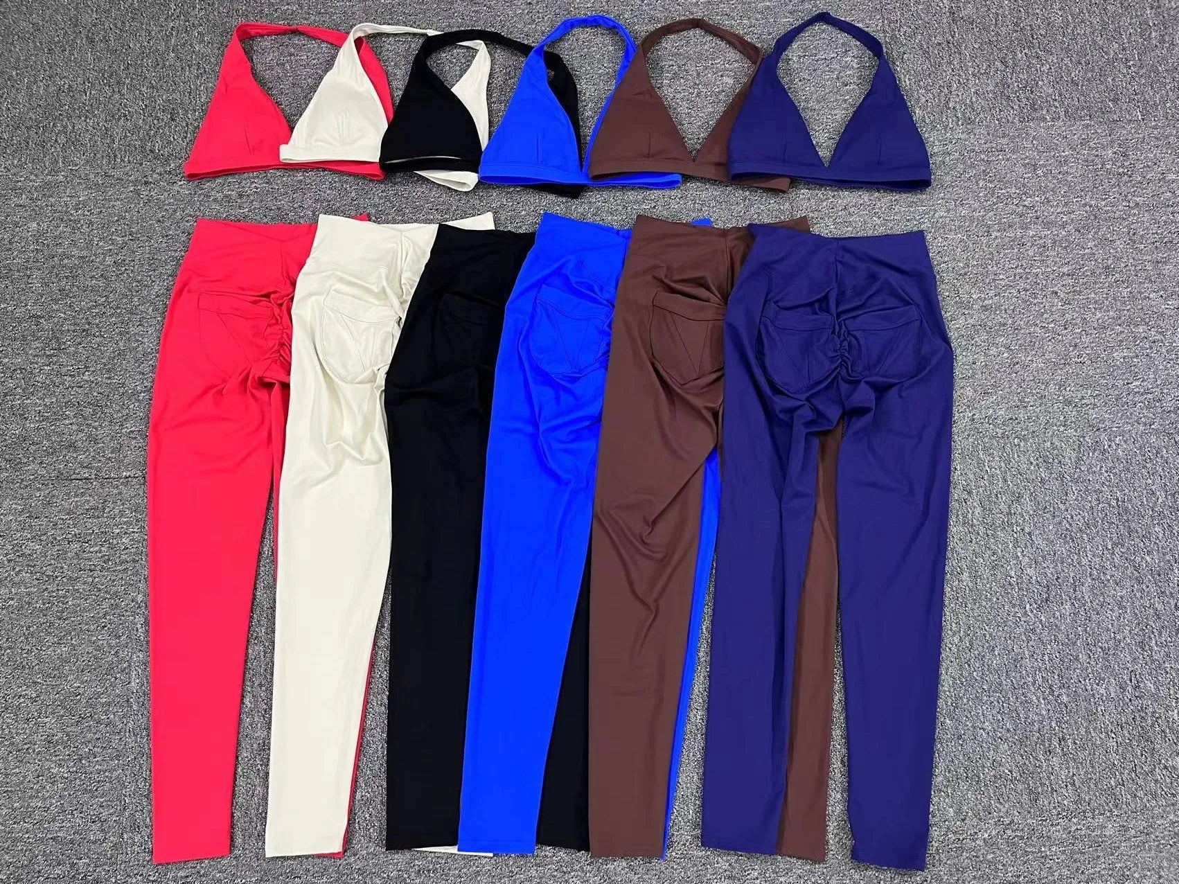Twist-Front Halter Leggings Set