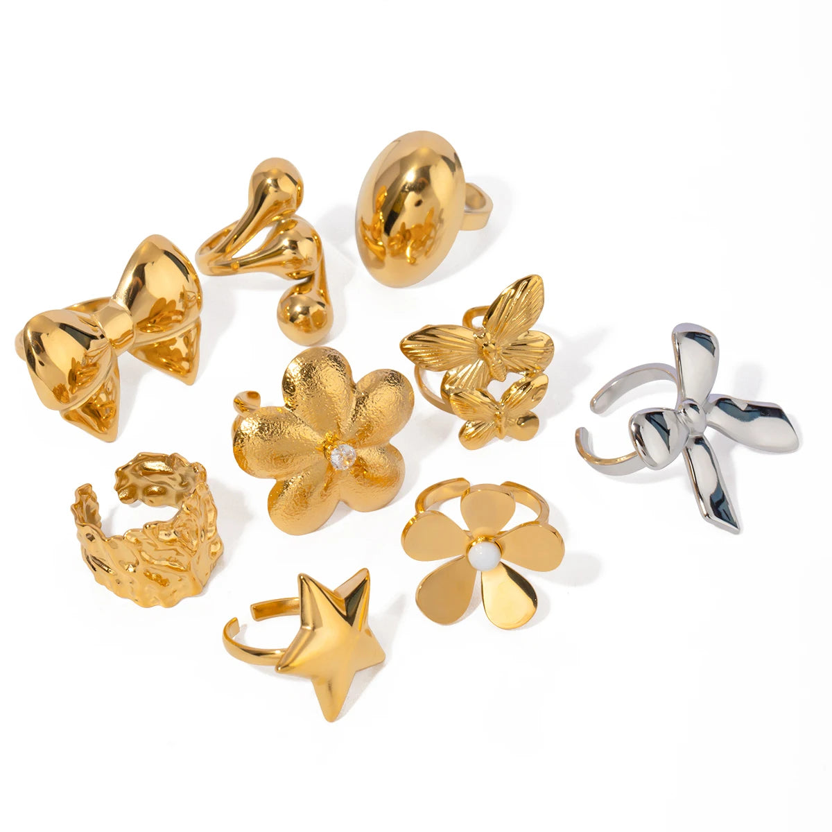 Iconic Motif Statement Ring Set