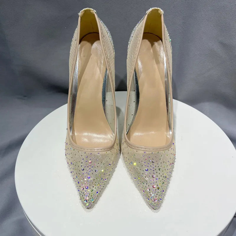 Glimmering Mesh Stiletto Pumps