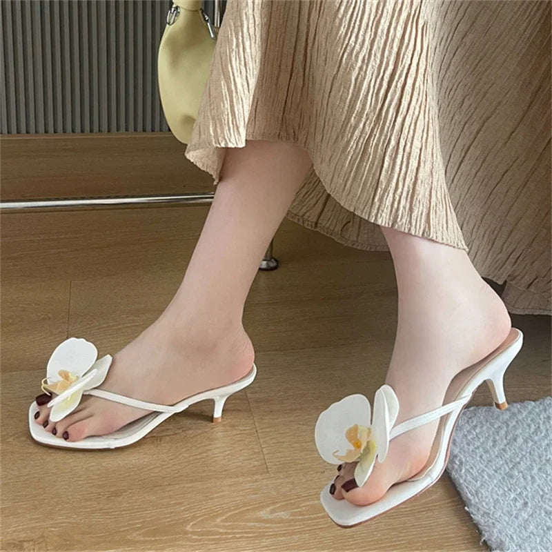Orchid Accent Slip-On Sandals