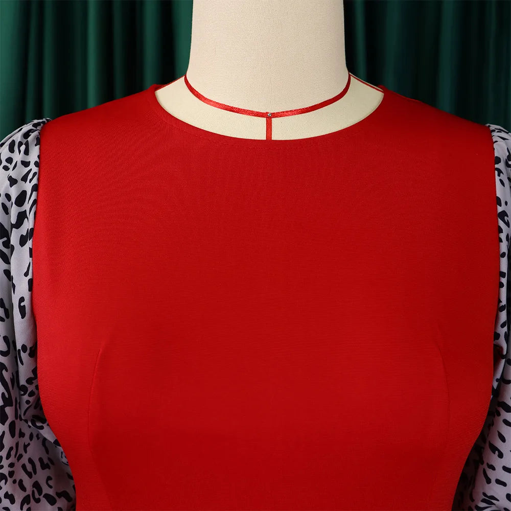Elegant Midi Dress with Statement Sleeves