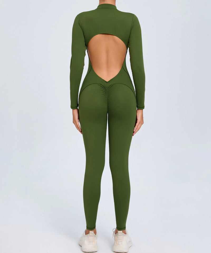 Backless SculptFit Long Sleeve Jumpsuit