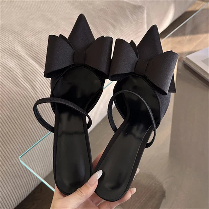 Bow Detail Slip-On Heels