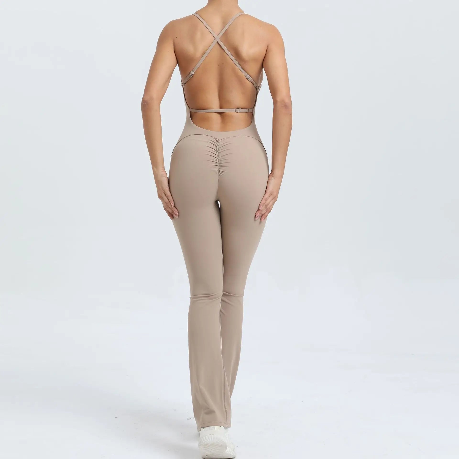Navy Flared Workout Jumpsuit