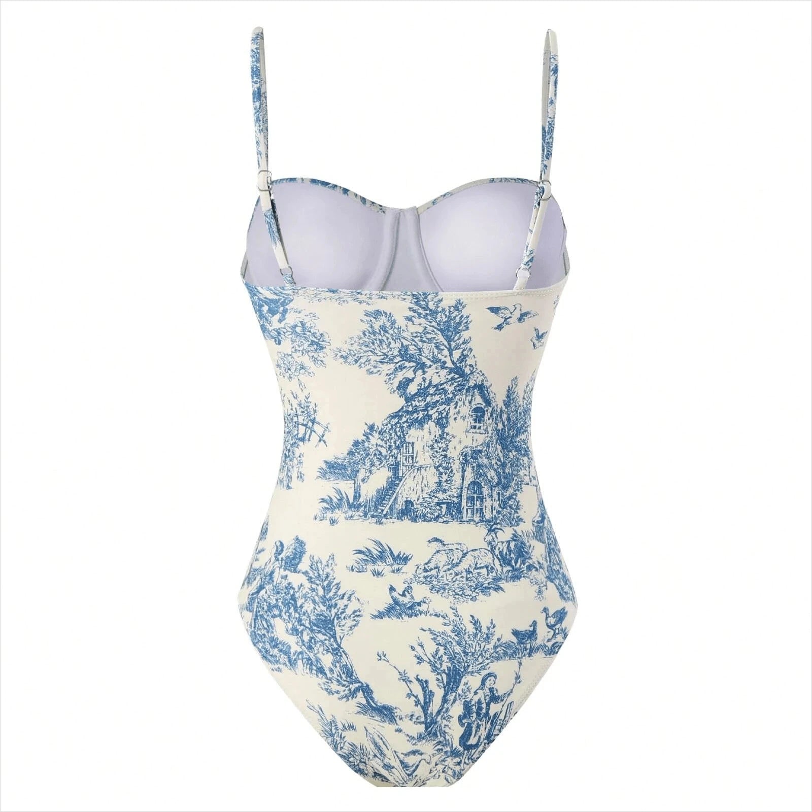 Printed Spaghetti Strap Bodysuit