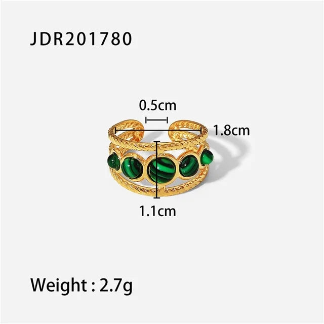Boho Gemstone Statement Ring Set
