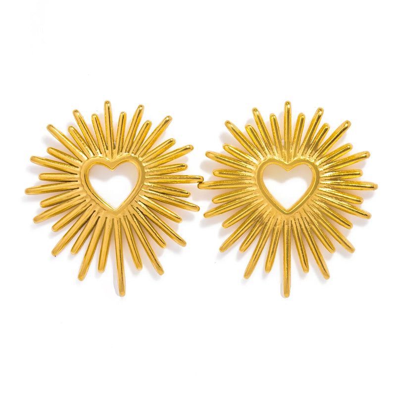 Heart Flower Earrings