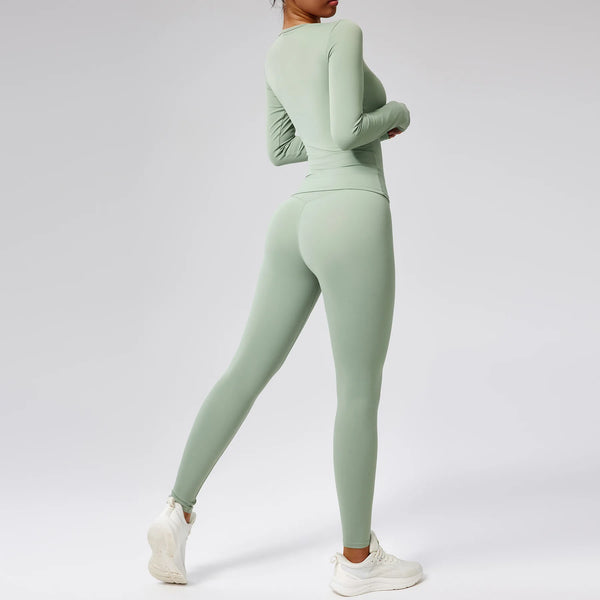 Thumbhole Long Sleeve Leggings Set