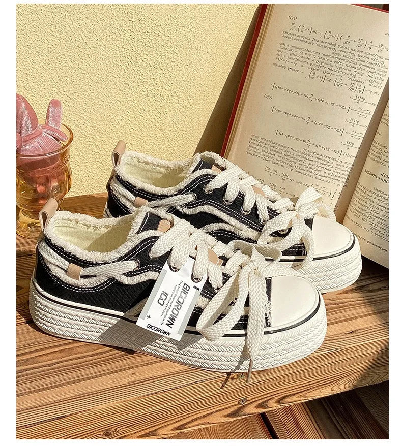 Vintage Canvas Platform Sneakers