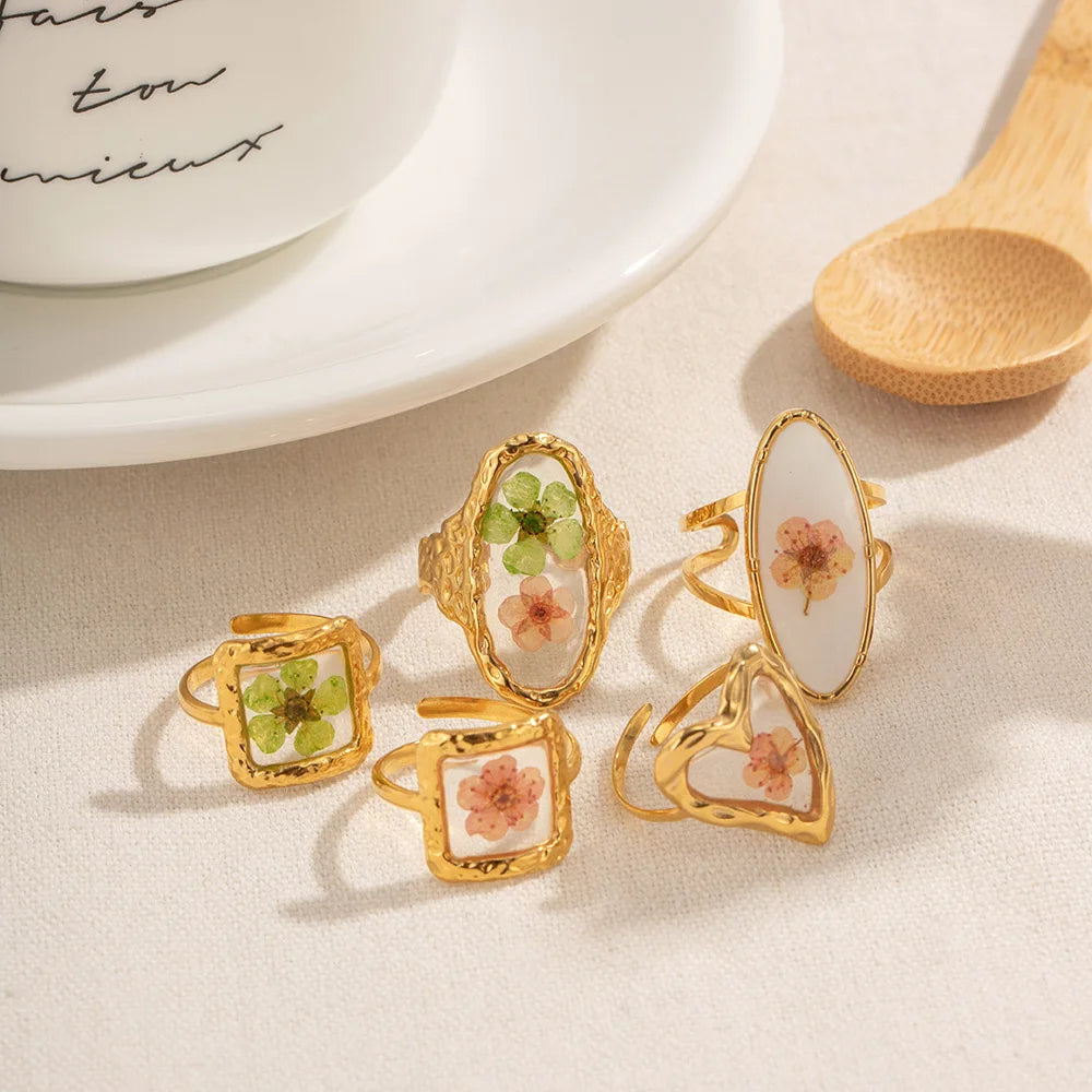 Pressed Flower Botanical Ring