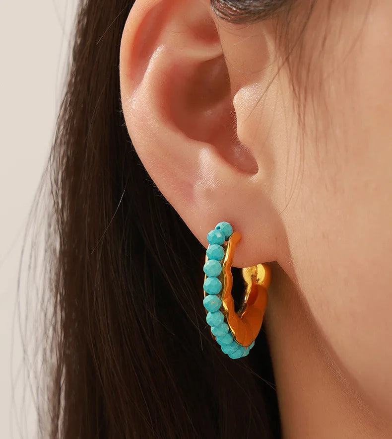 Beaded Hoop Earrings