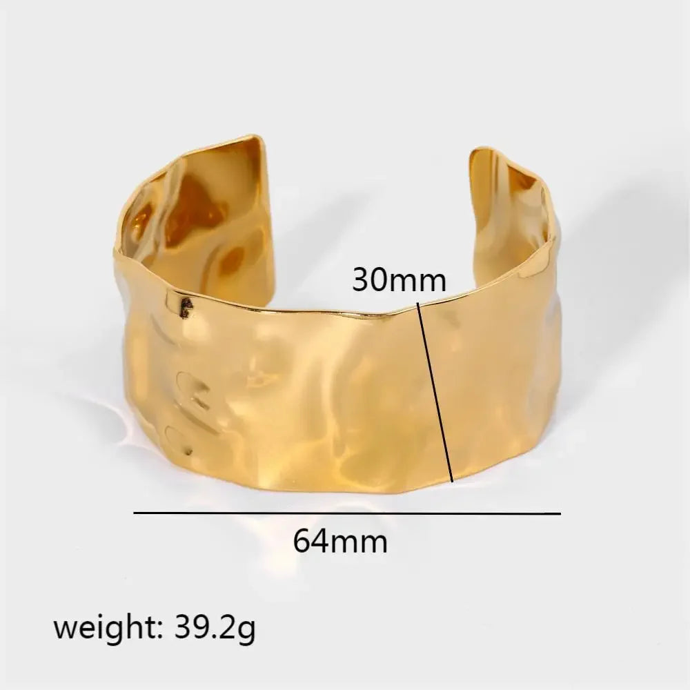 Hammered Wide Cuff Bracelet