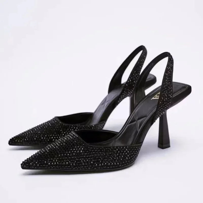 Rhinestone Slingback Stiletto Heels