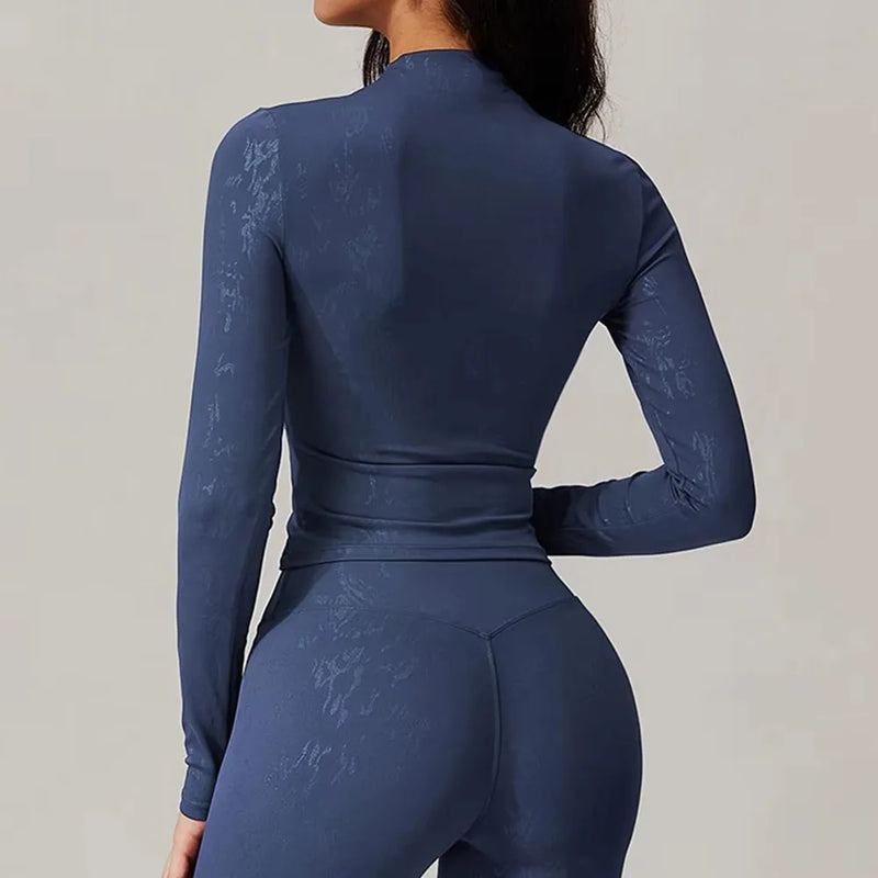 Long Sleeve Seamless Mock Neck Crop Top