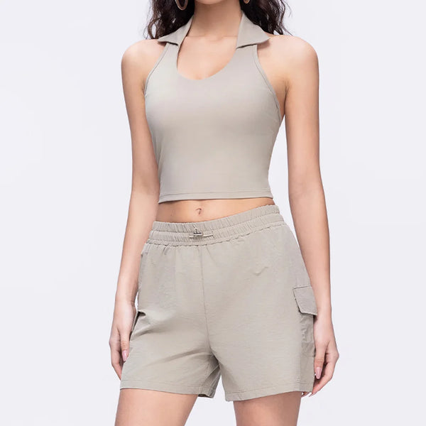 Polo Halter & Cargo Shorts Set
