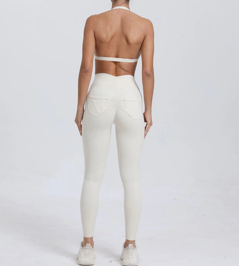 Twist-Front Halter Leggings Set