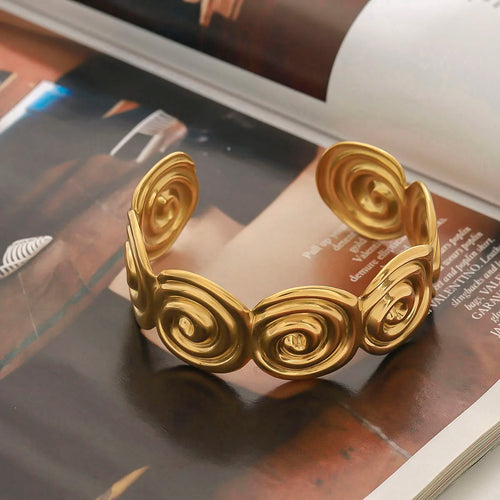 Abstract Spiral Cuff Bracelet